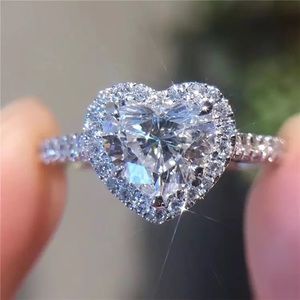 Heart ring sterling silver 925 cubic zirconia shiny women’s jewelry